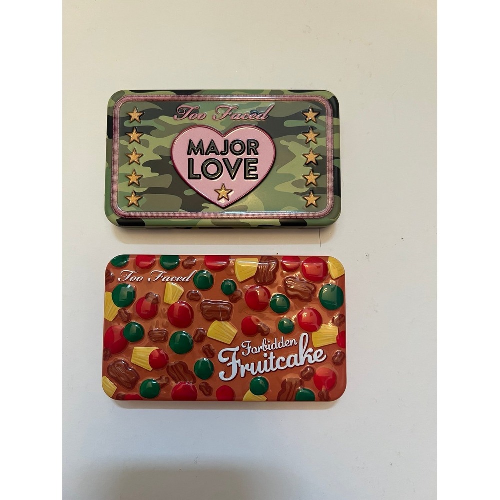 Too Faced Major Love and Forbidden Fruitcake Eyeshadow bundle, swatched
